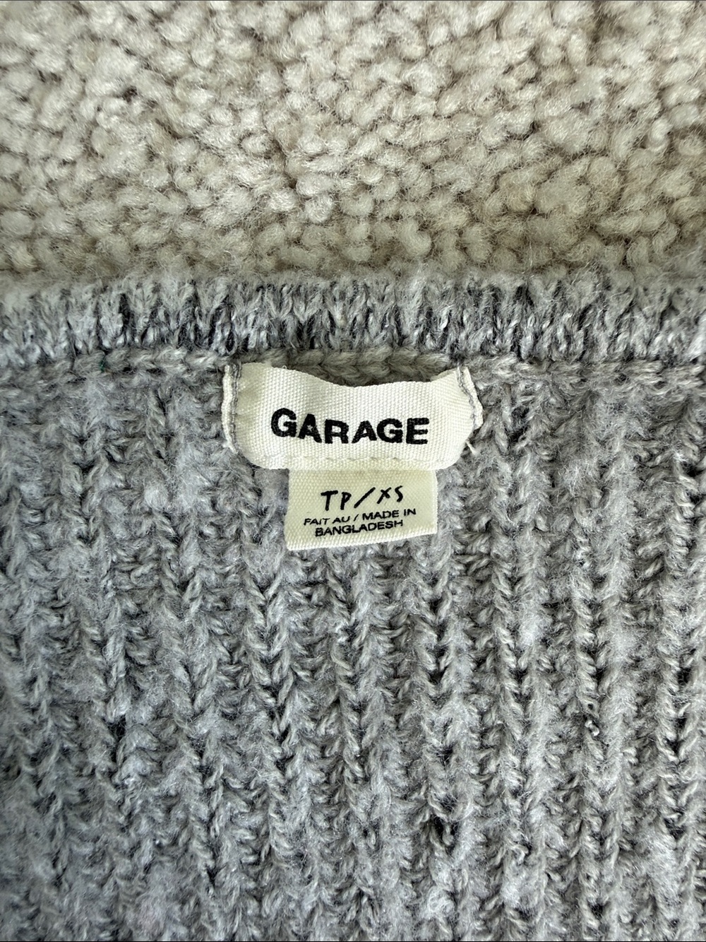 Garage Supersoft Crop Sweater in Classic Marled Grey - Size XS - Picture 2 of 7